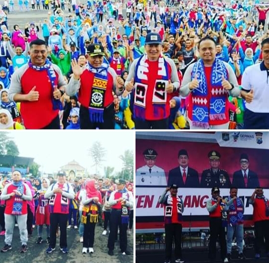 Kompak, Ribuan Personil Polres dan ASN di Malang Gelar Senam Bersama