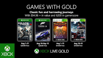 Xbox Games With Gold For August 2019