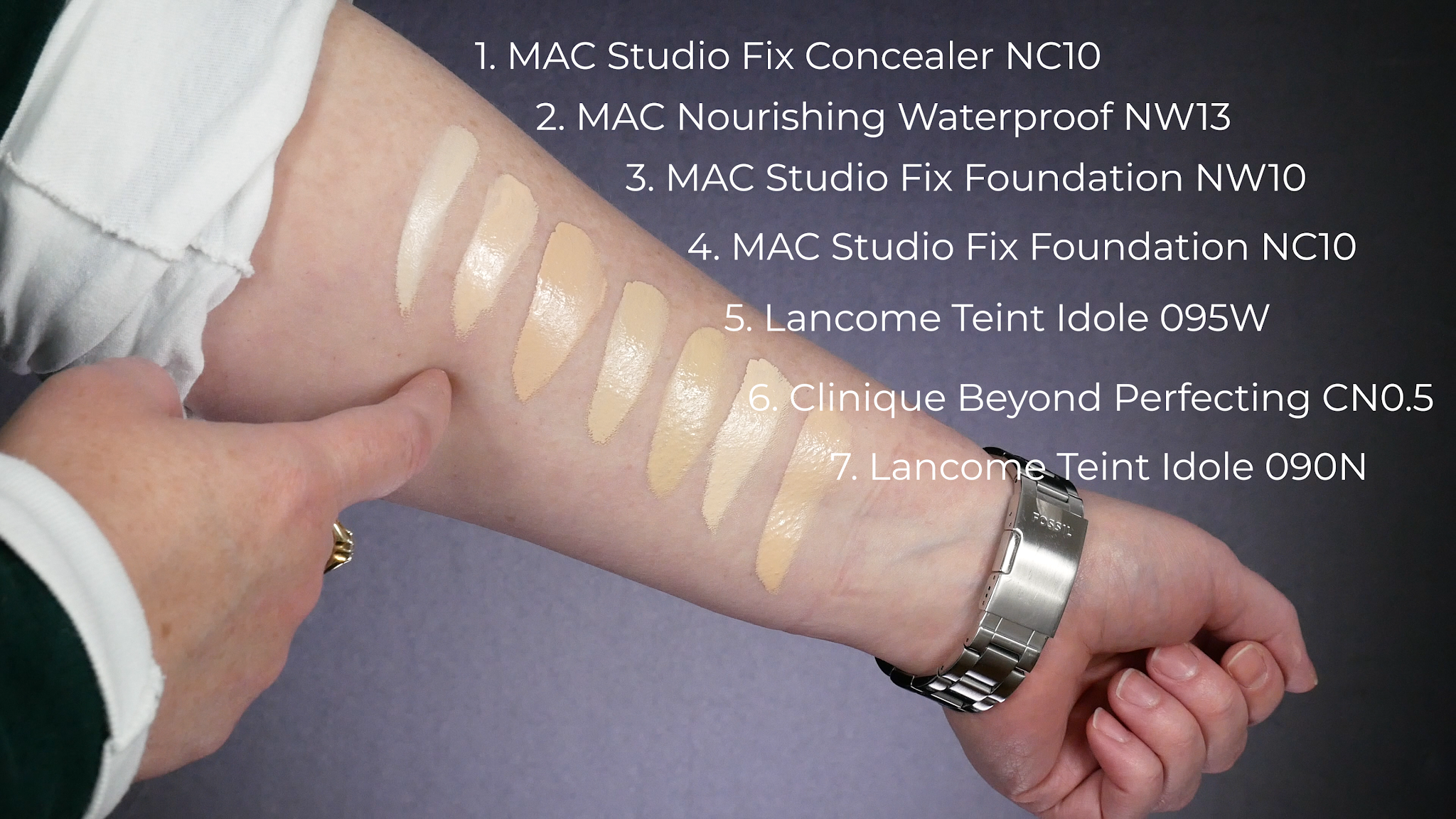 MAC Pro Longwear Waterproof Foundation NW13 Swatches