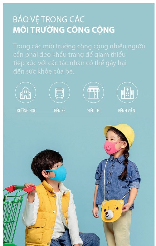Khẩu Trang Lọc Bụi Dành Cho Trẻ Em Cao Cấp Smartmi KN95