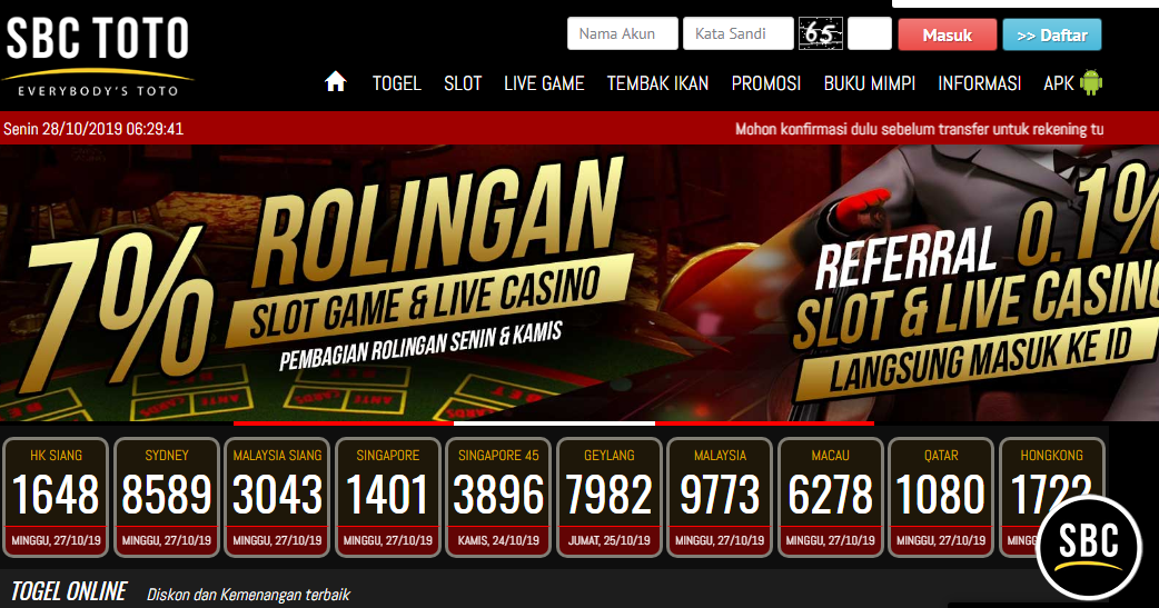 Situs Sbc Toto Bandar Togel Online Terpercaya