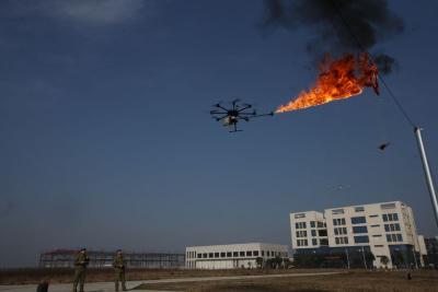 flamethrower drone ( drone with flamethrower )