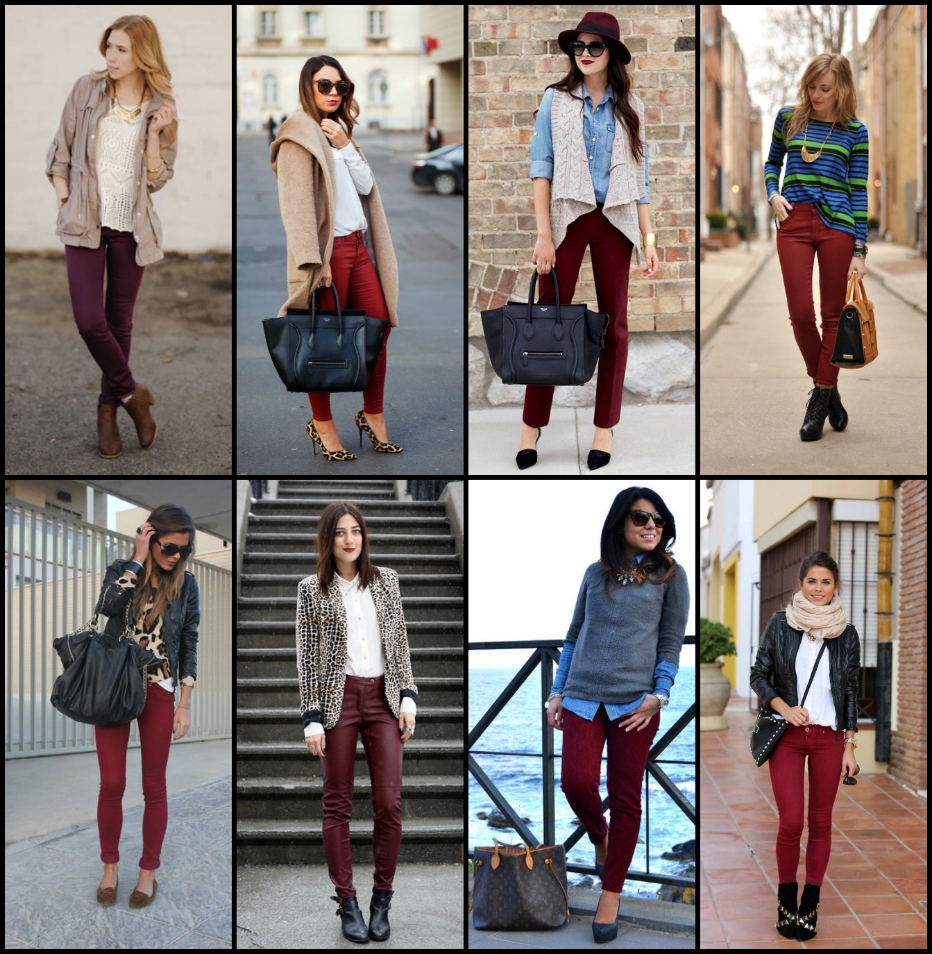 LookBook...: On Trend: Ways to Wear Burgundy pants