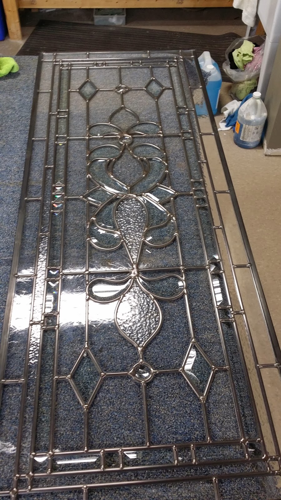 Glassworks Studio Custom leaded glass door lites...little traditional