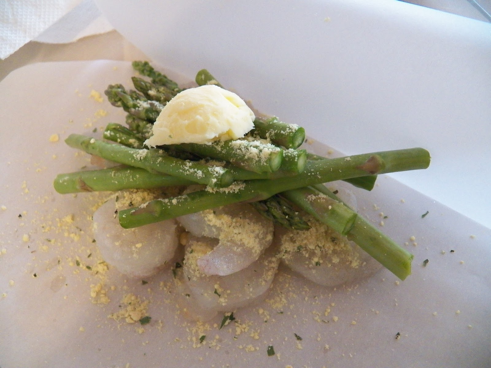 Shrimp and Asparagus au Bearnaise en Papillote Sid's Sea Palm Cooking