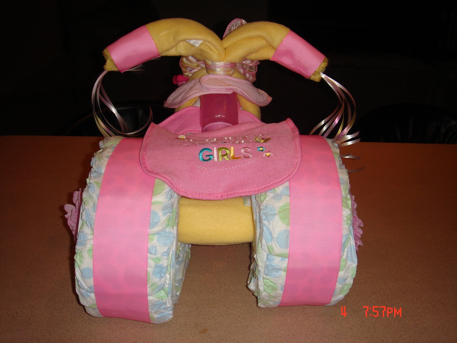 Tow Family Tricycle Diaper Cake