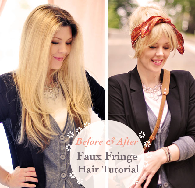 faux fringe hair tutorial, get the look of bangs without cutting your hair