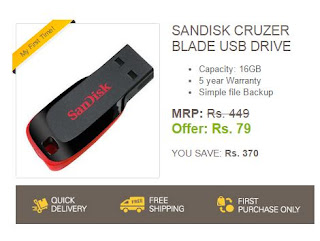 eBay Loot - Sandisk Cruzer 16GB Pen Drive at Rs. 79 Only (Valid Till 11:59 p.m)