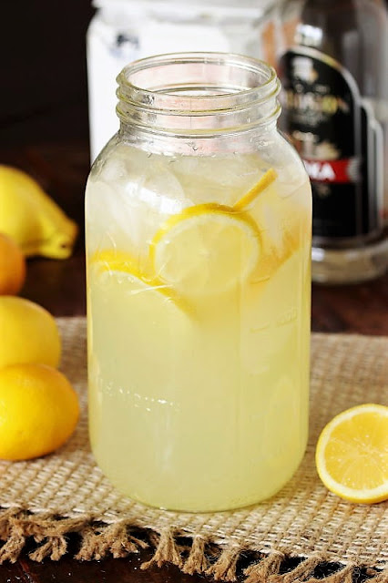 Mason Jar of Homemade Hard Lemonade Image