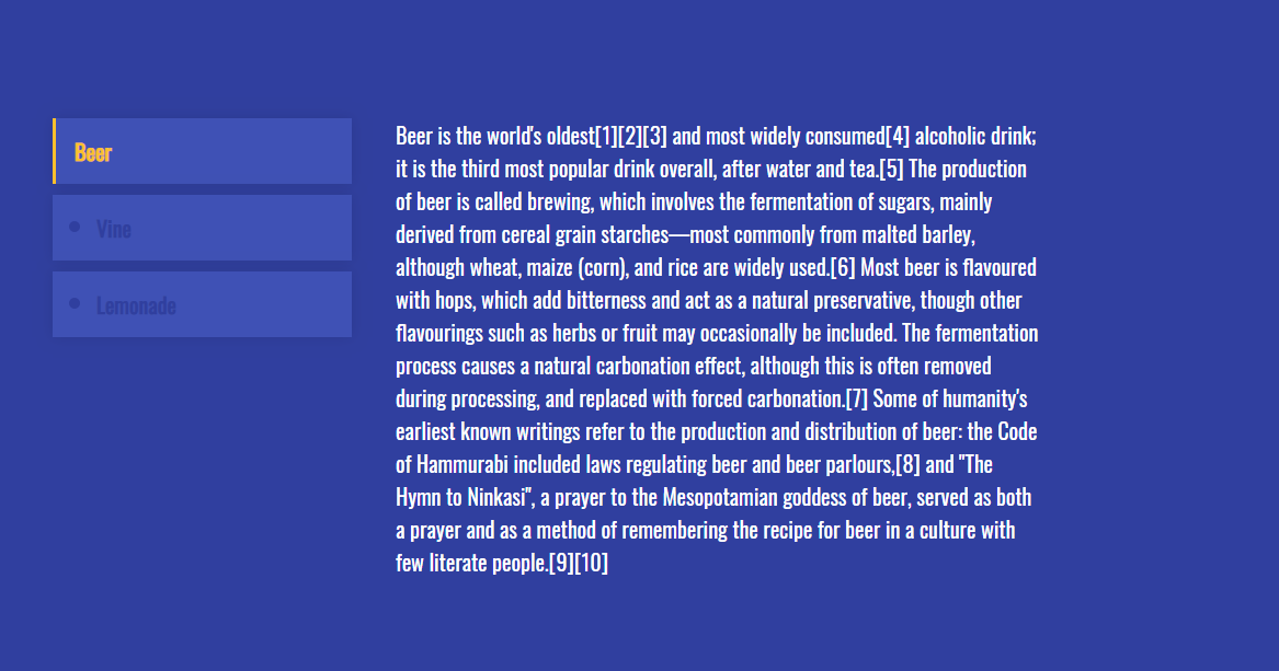 Accordion Tabs with Animation template