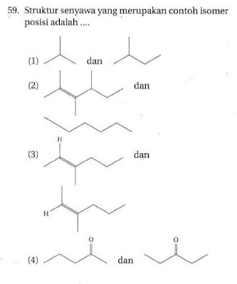 59. Struktur senyawa yang merupakan contoh isomer posisi adalah ....