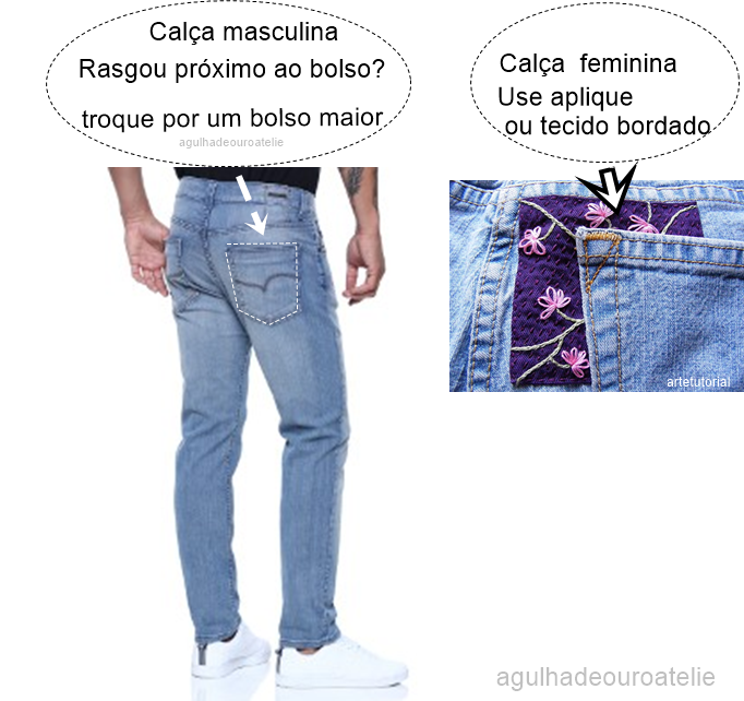 rasgando calça jeans feminina