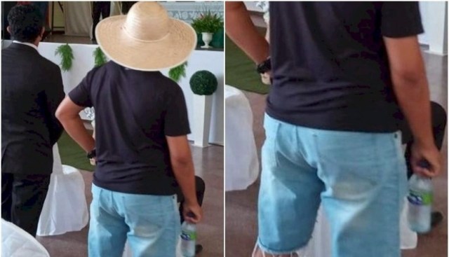 Vereador toma posse vestido de short, camiseta, chinelo e chapéu de palha na Paraíba