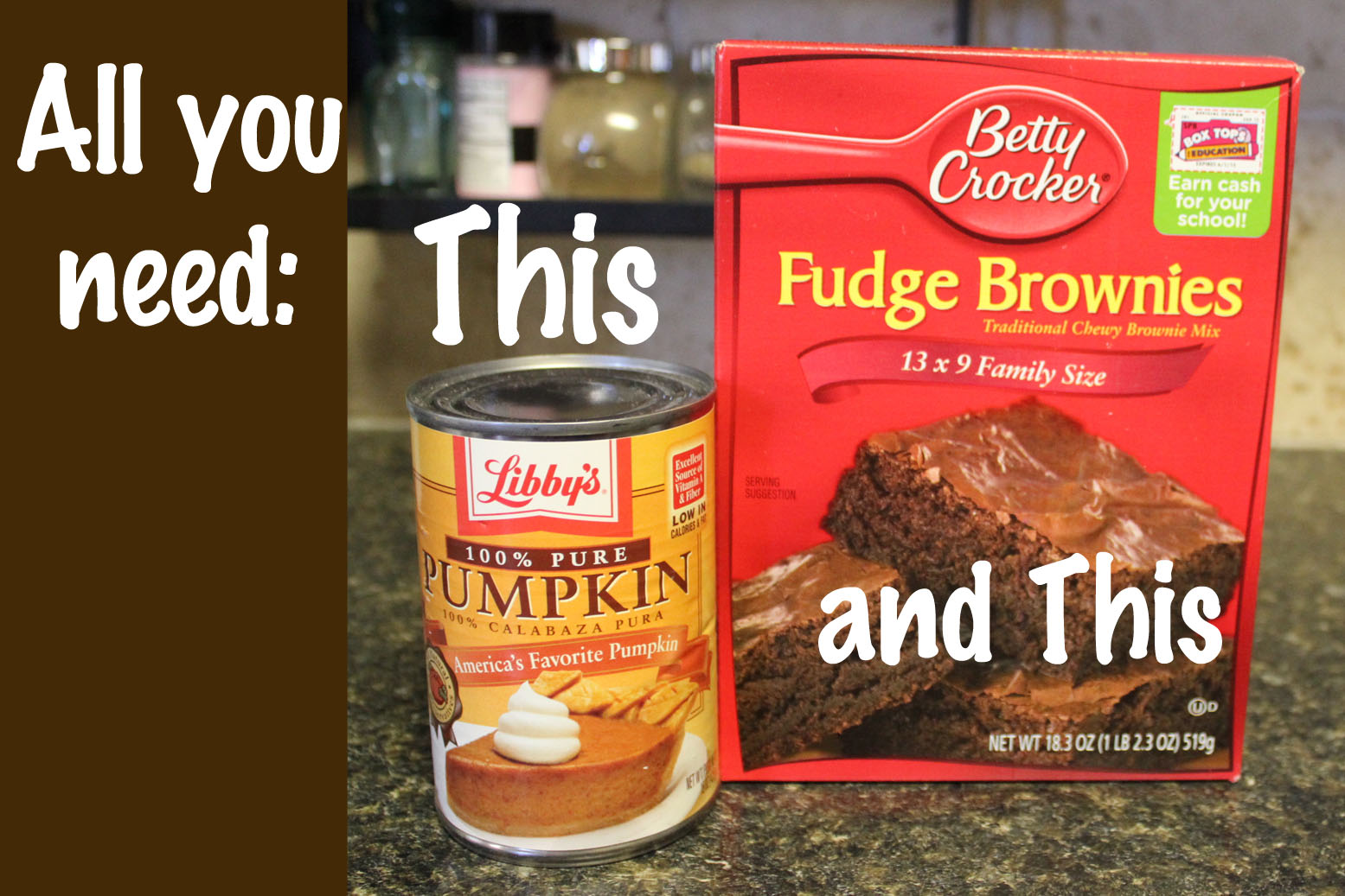 craft whatever {Recipe} Fudgy Pumpkin Brownies (made with 2 ingredients!)