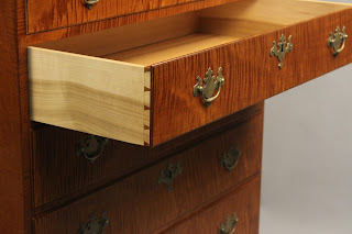 dovetailed drawer tiger maple hardwood