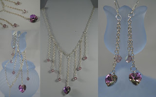 Delicate Love: Swarovski, sterling silver, earrings & necklace :: All Pretty Things
