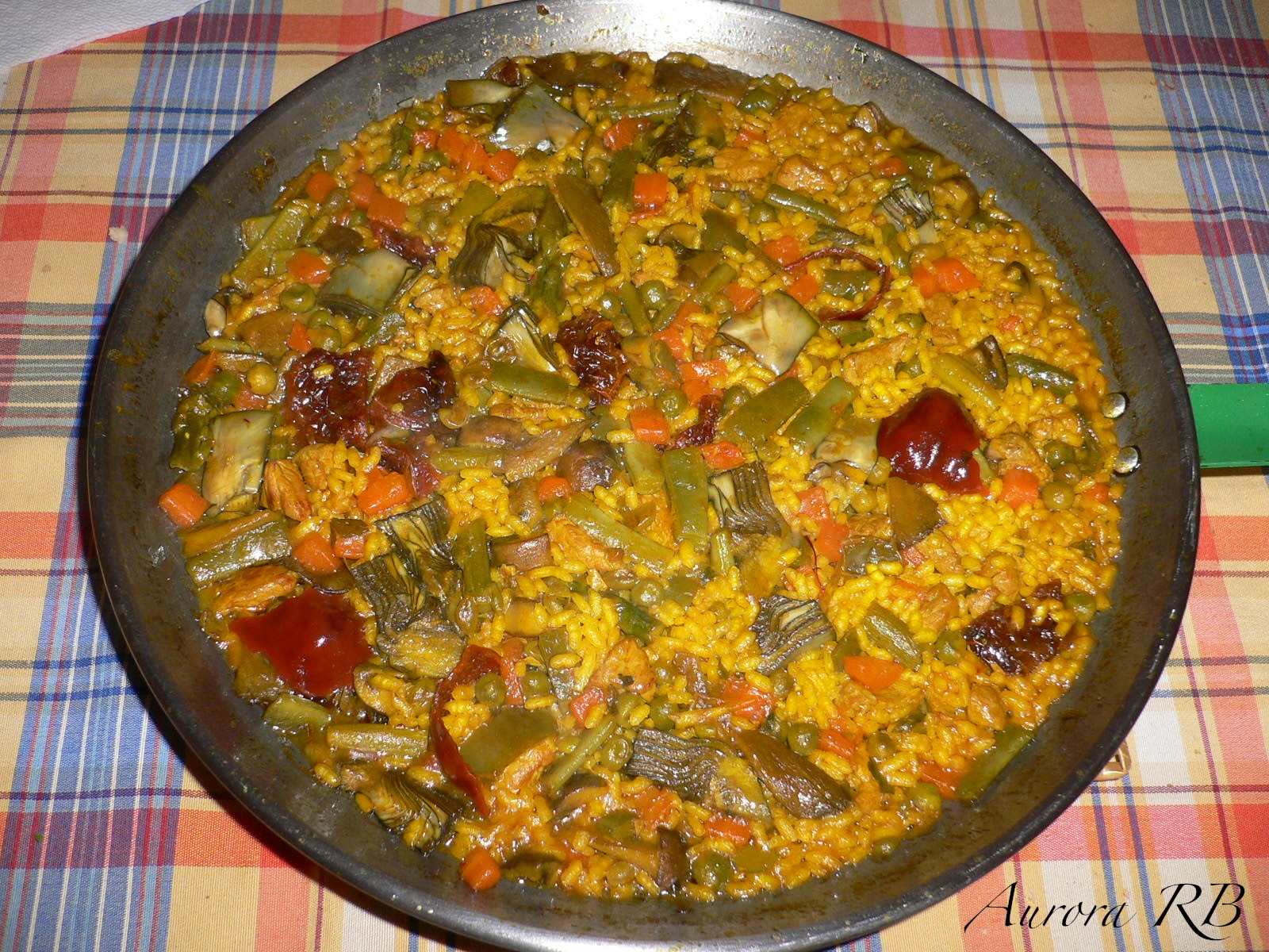 Las recetas de Aurora Paella de verduras.