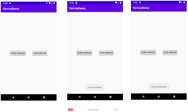 24 Program to demonstrate Service in Android Studio ~ Coding Atharva