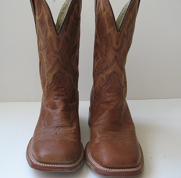 VINTAGE COWBOY BOOTS MEN'S SIZE 10 BROWN LEATHER BOOTS