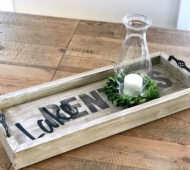 Lake Rentals rustic tray