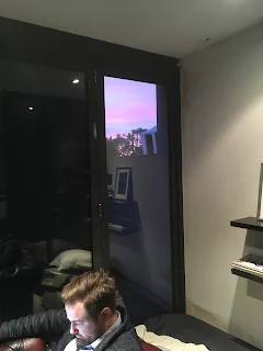 View of sunrise over an apartment balcony in Melbourne, VIC