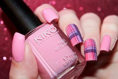 Pink Tartan Nail Art