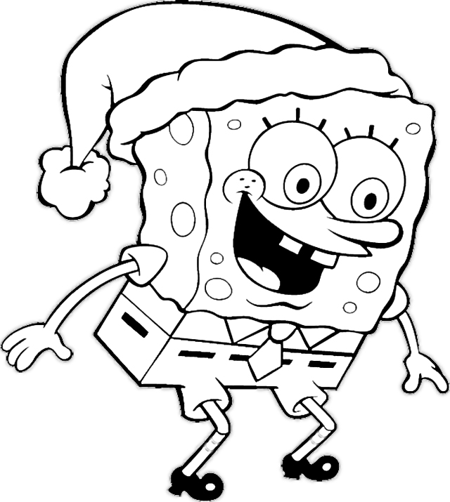 Spongebob Christmas Coloring Page