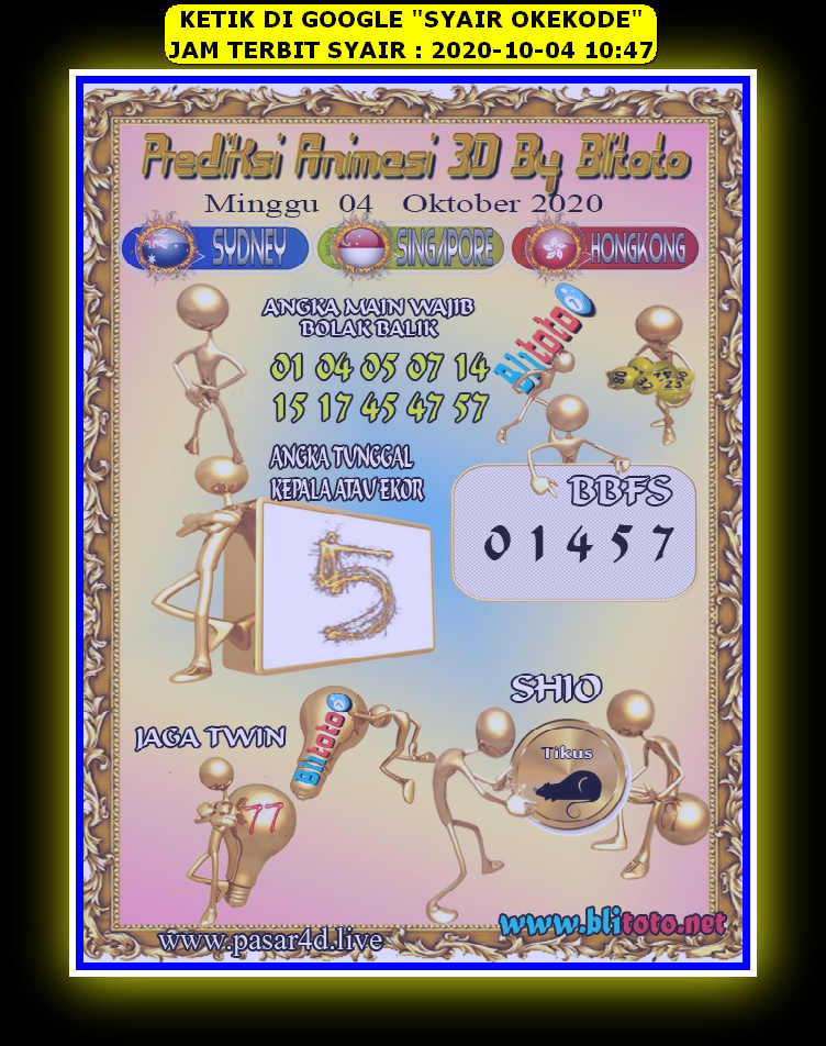 1 New Message Kode Syair Singapore 4 Oktober 2020 Forum Syair Togel Hongkong Singapura Sydney