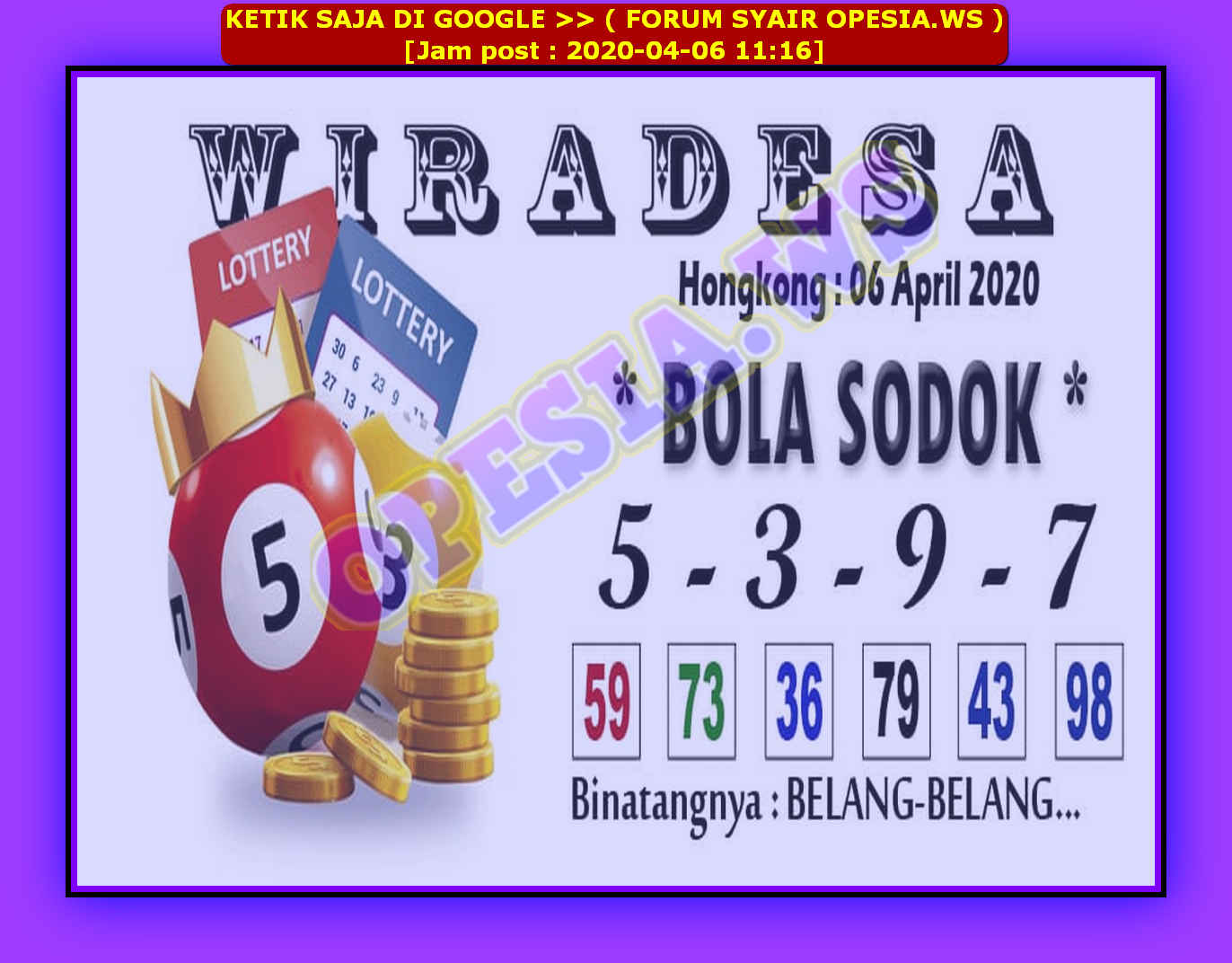 1 New Message Kode Syair Hongkong 6 April 2020 Forum Syair Togel Hongkong Singapura Sydney