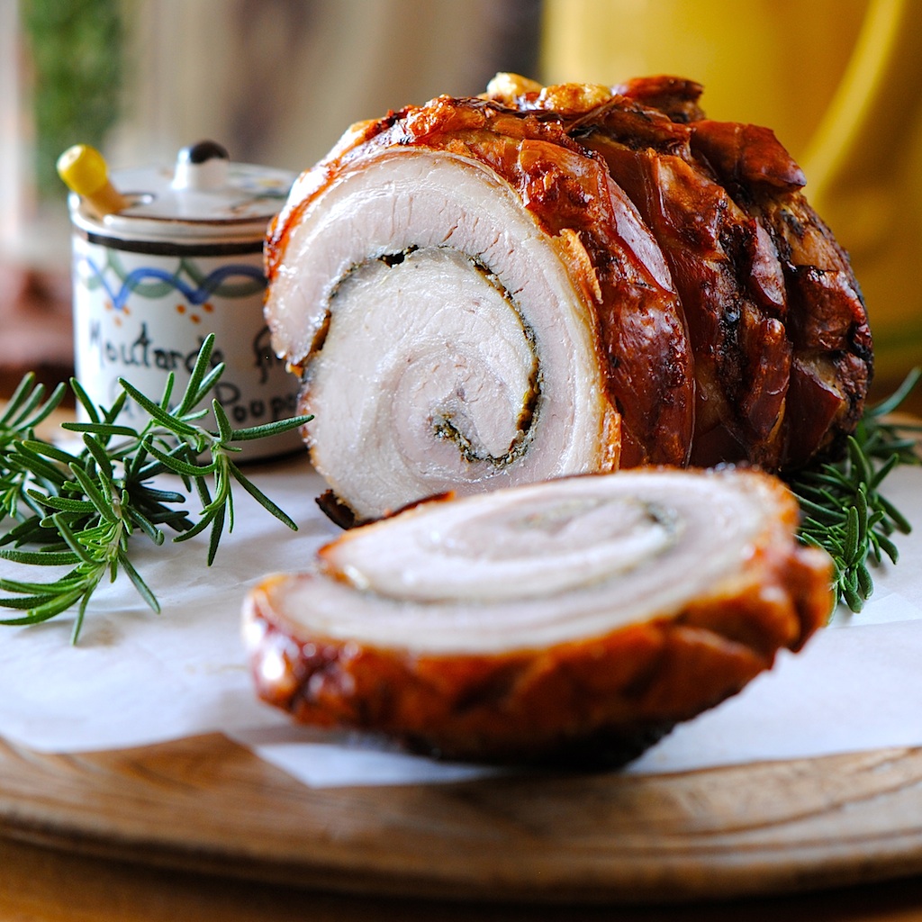 JULES FOOD... Rolled and Roasted Pork Belly with Fresh Herbs
