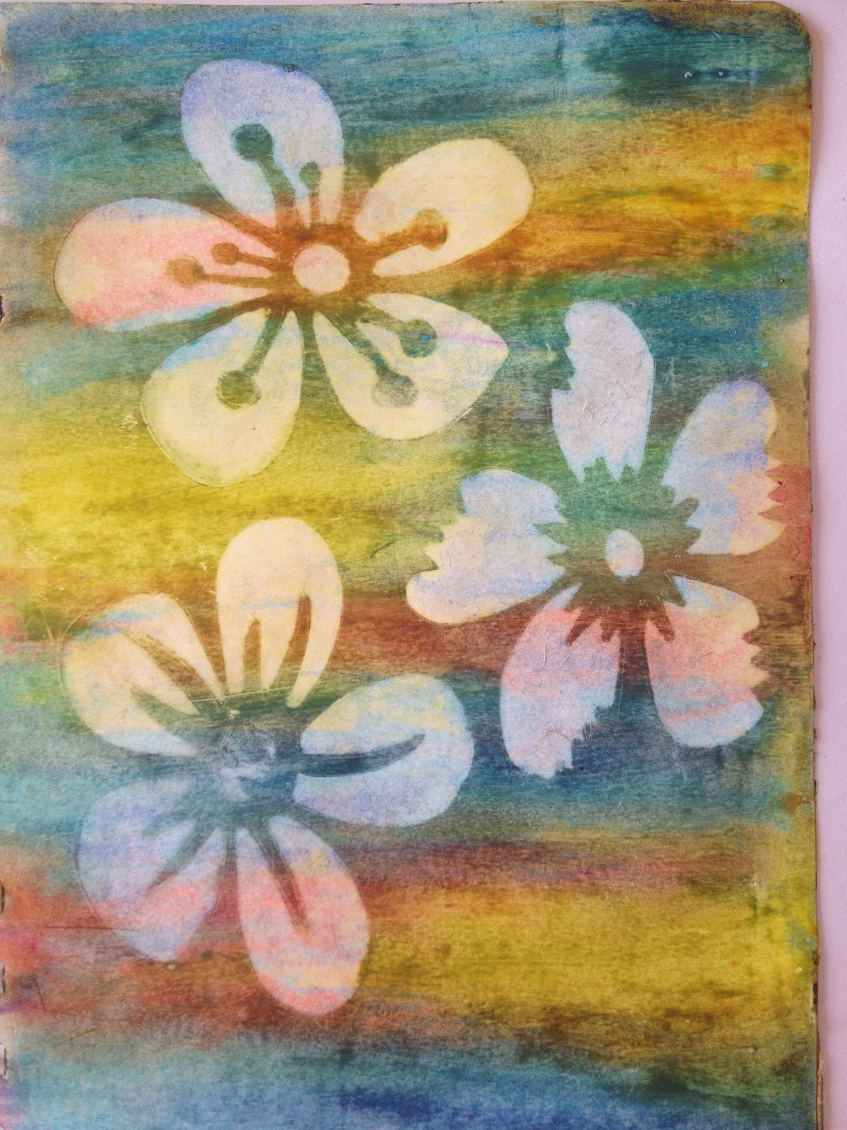 a love to create Journal Page with Portfolio oil pastels