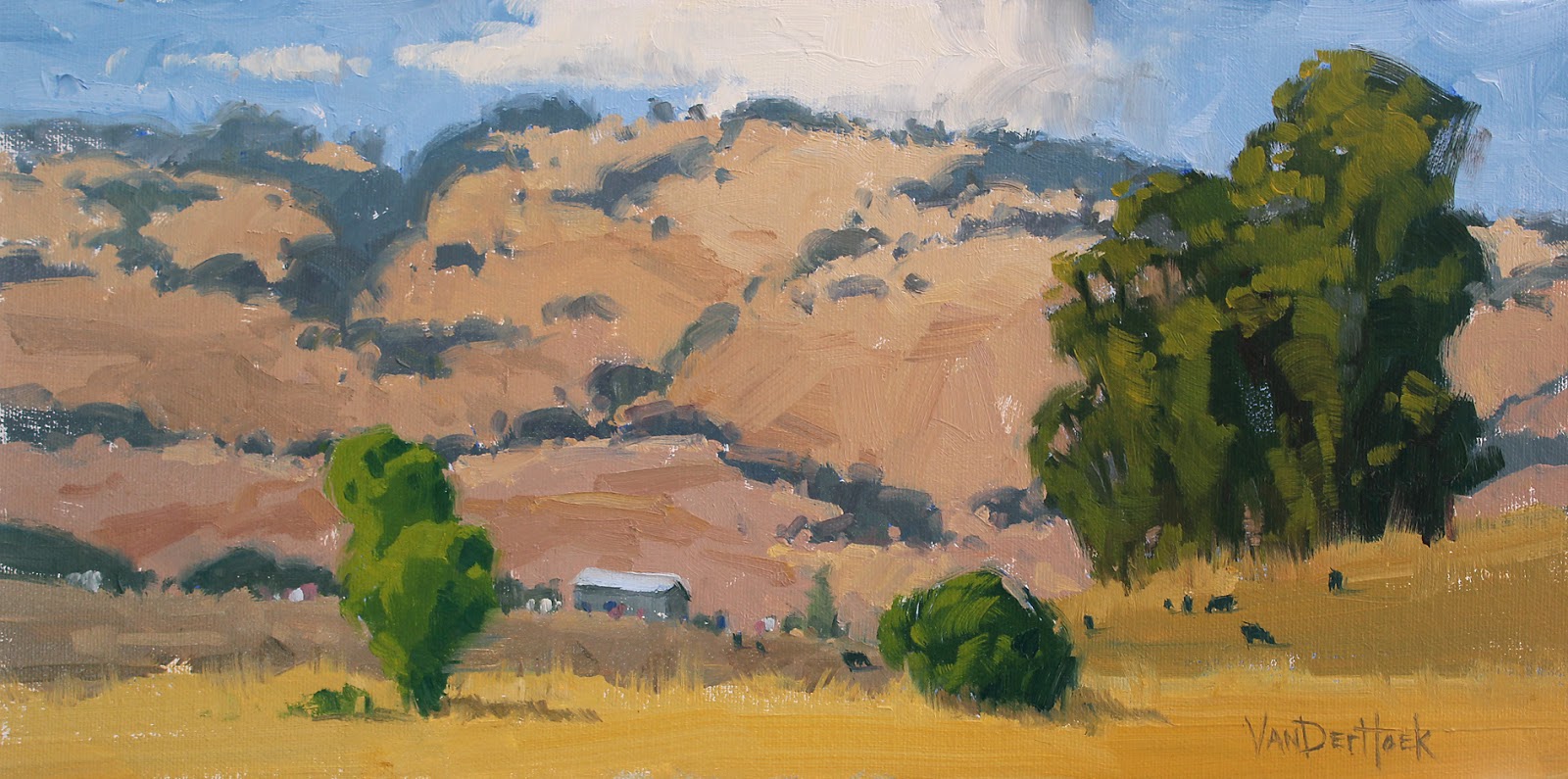 Rolling Hills Sonoma County Painting Petaluma Farm Painting