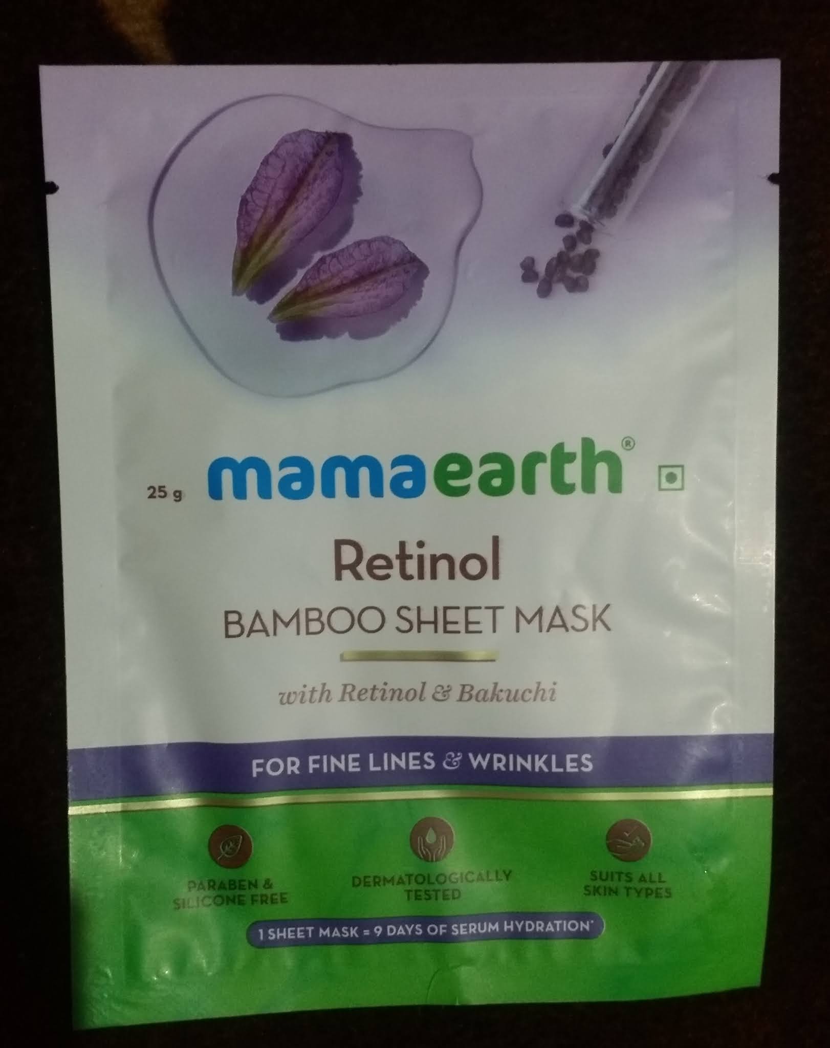 Mamaearth Retinol Bamboo Sheet Mask Review