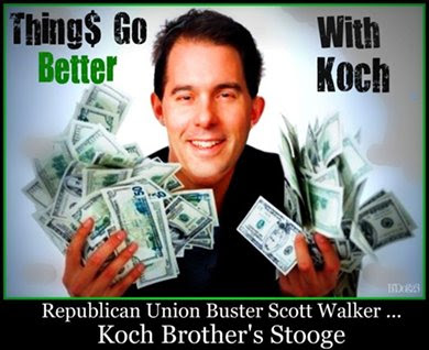 Walker awash in Koch cash