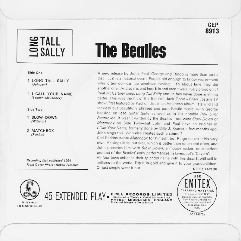 The BEATLES Illustrated Long Tall Sally · E.P U.K
