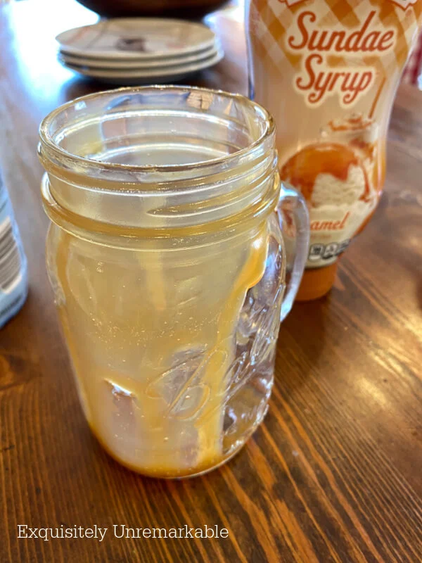 Caramel Syrup In A Glass
