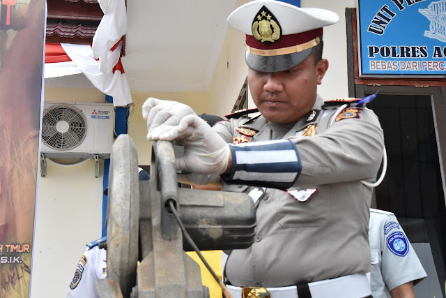 Hasil Operasi Patuh Rencong 2019, Polres Aceh Timur Musnahkan 100 Unit Knalpot Plong September 5, 2019