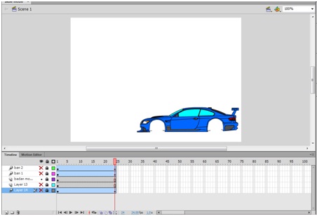 Cara membuat Animasi  Mobil Bergerak  dengan Adobe Flash 
