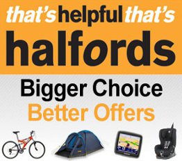 Halfords for you Car, Bike or Leisure.