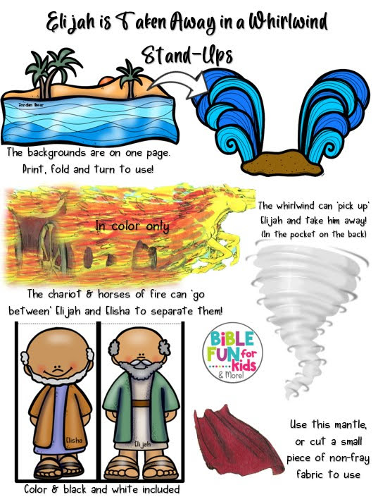 Elijah Goes to Heaven in a Whirlwind Bible Fun For Kids