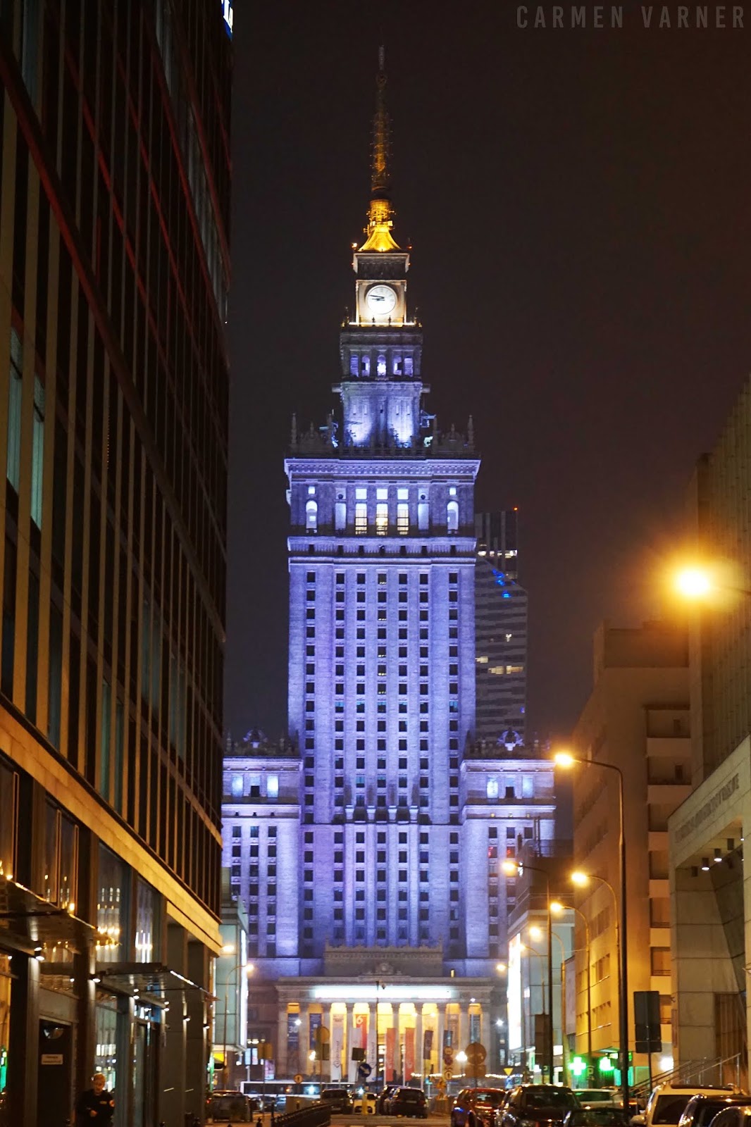 Palace of Culture and Science at night