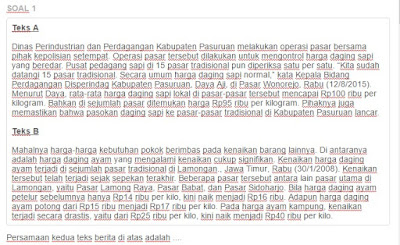 Contoh Soal Membandingkan Teks Berita