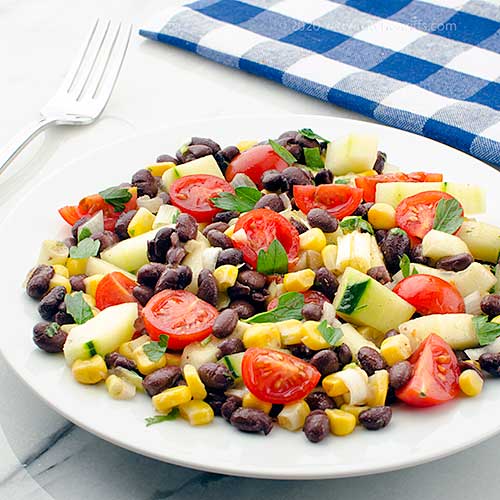 Kitchen Riffs Mexican Cucumber, Tomato, and Bean Salad