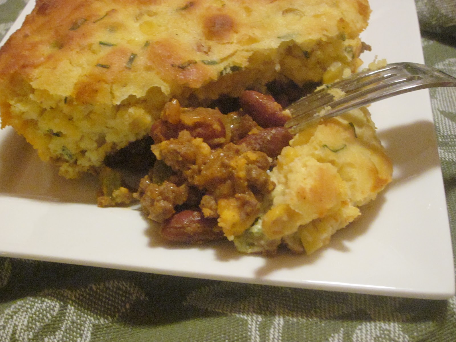 Hungry Couple Beef Casserole with Cheesy Cornbread Topping
