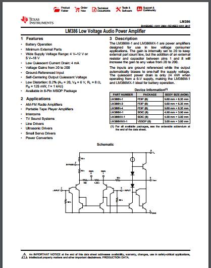 Datasheet LM386