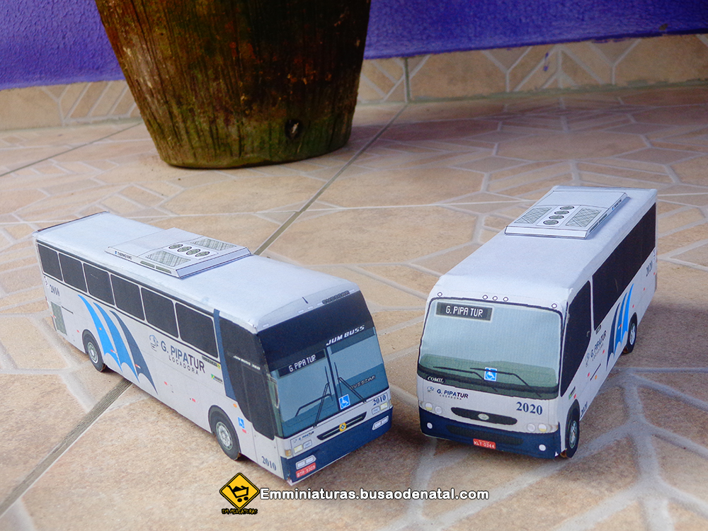 Miniaturas de ônibus e micro-ônibus da G. Pipatur são confeccionados para Guamaré/RN