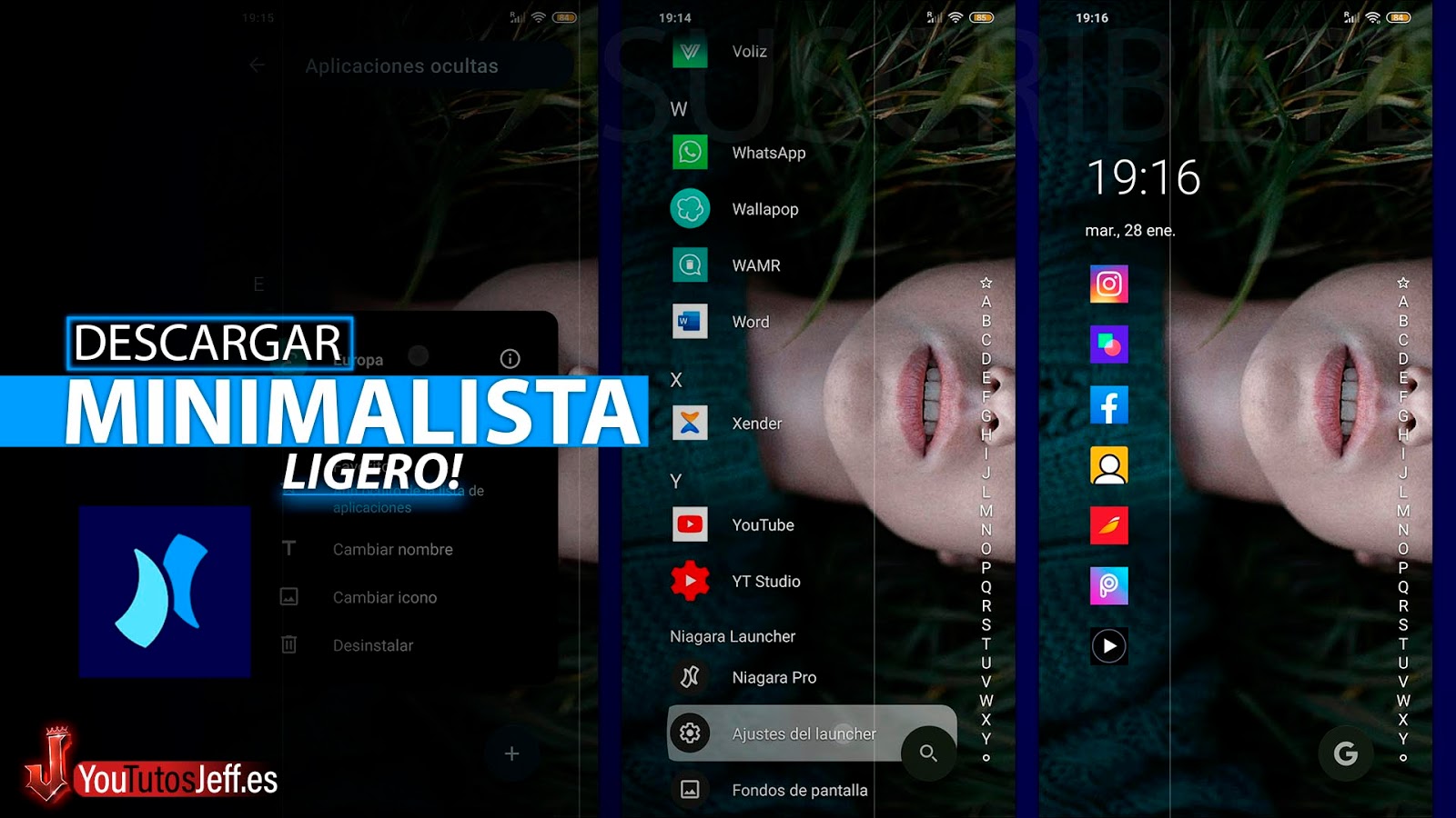 Launcher Minimalista, Descargar Niagara Launcher Android