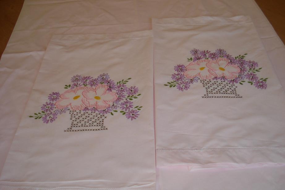 hand embroidery on pillow cases