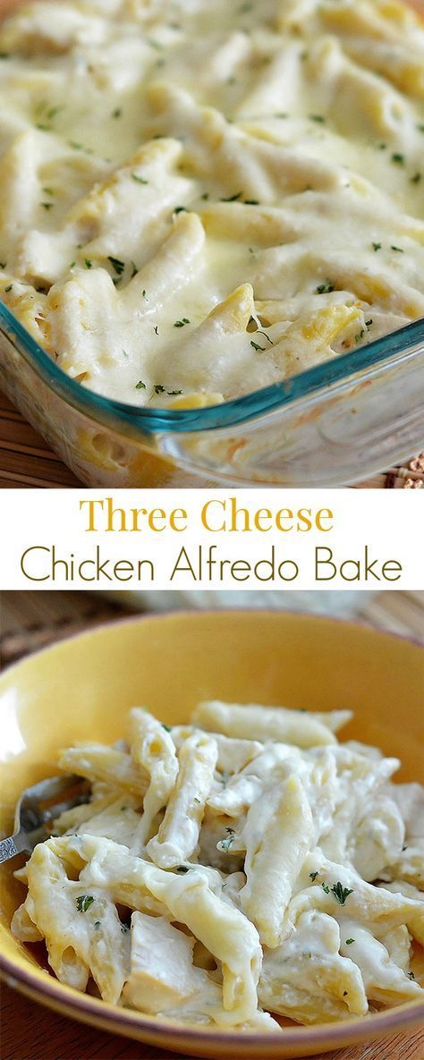 Three Cheese Chicken Alfredo Bake - Cook, Taste, Eat