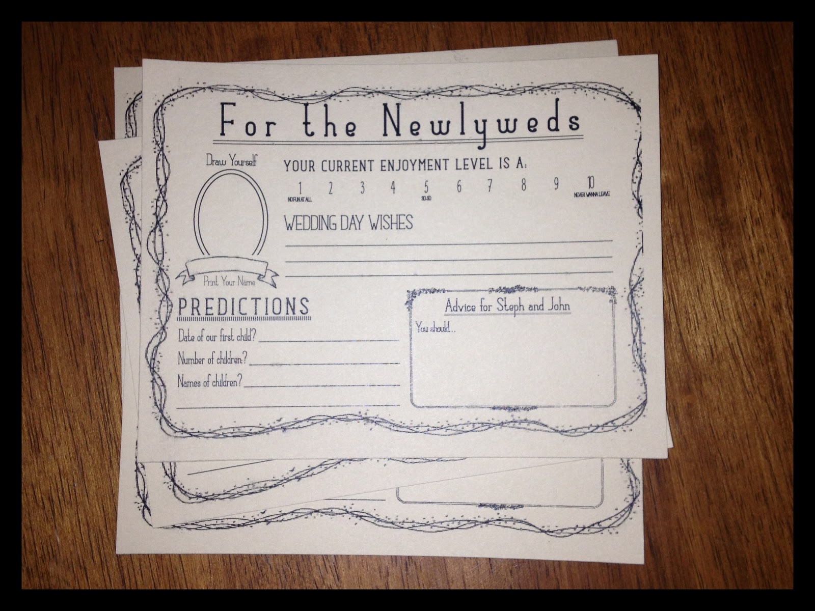 Noticeable Nuptials Reception Questionnaire